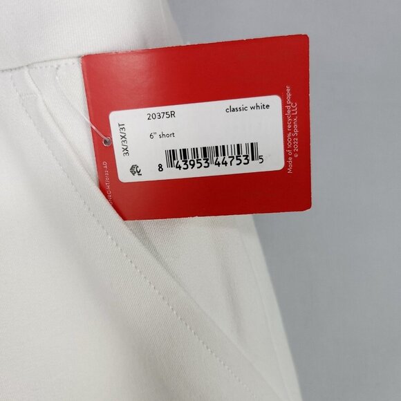 Spanx Active Shorts 6” Women’s Plus Size 3X Silver Lining Stretch Waist Comfort - Picture 11 of 16